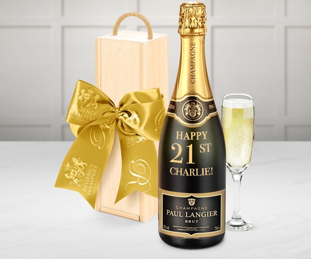 Birthday Paul Langier Champagne Gift Box With Engraved Personalised Bottle